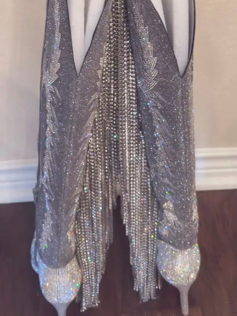 Gianni Bini Silver Rhinestone Fringe Knee-High Boots - Picture 3 of 9